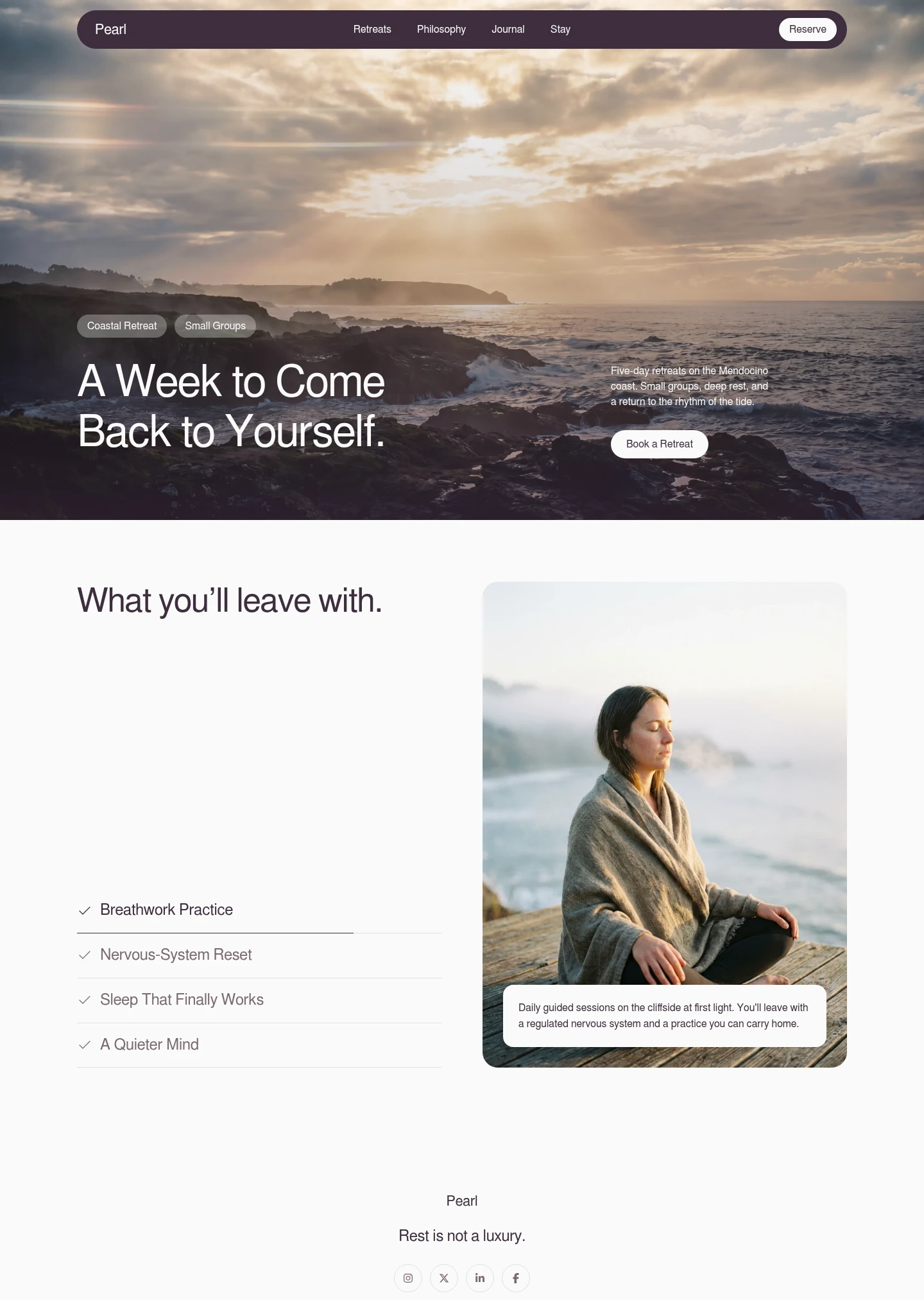 Pearl website design style preview